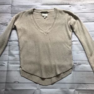 Wilfred Aritzia Silk & Cashmere Long Sleeve Cream V Neck Sweater XXS